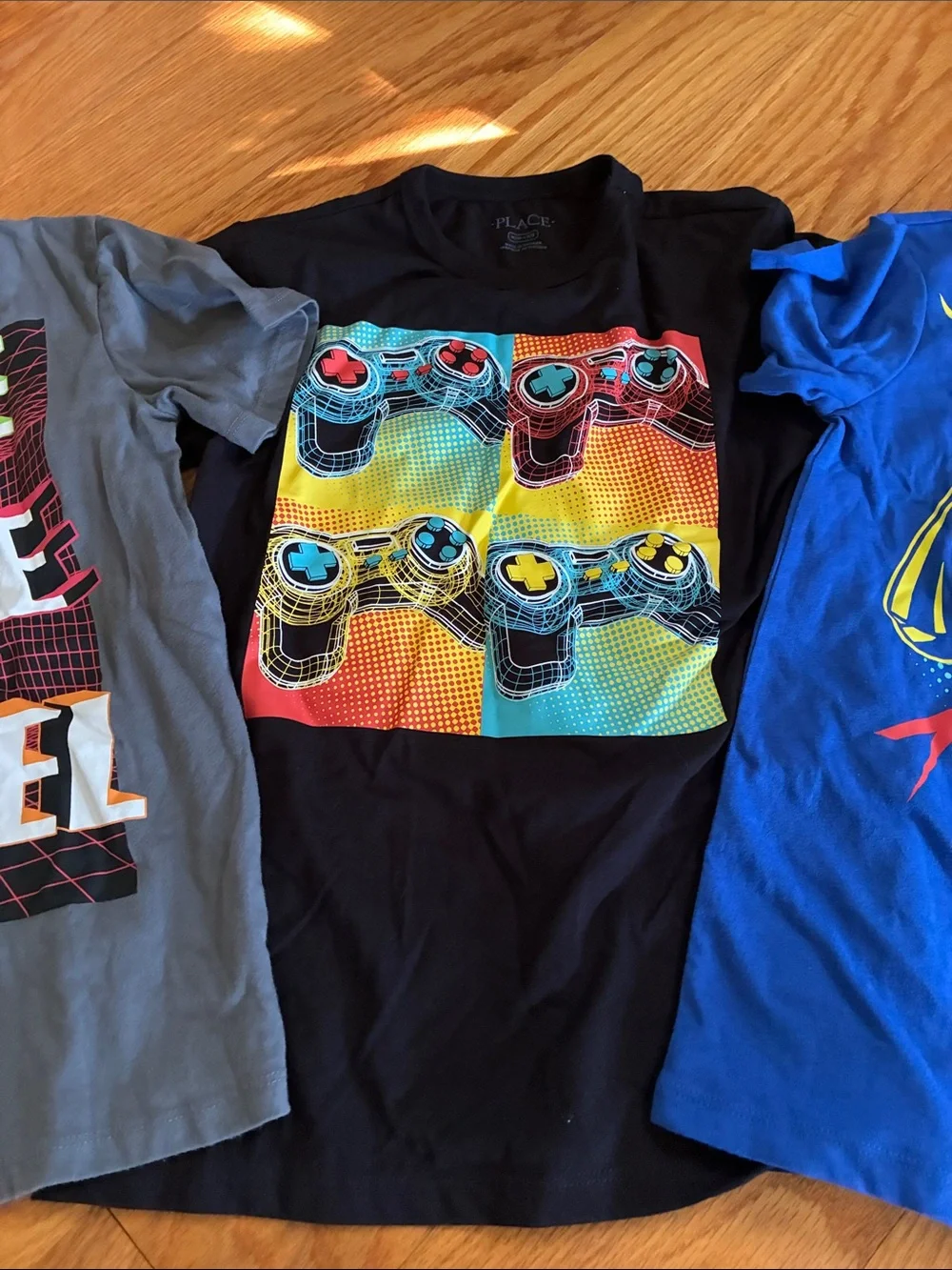 The Children's Place Blue Gamer Controller Tee with Neon Graphics